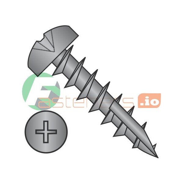 Newport Fasteners Wood Screw, #8, 1/2 in, Black Oxide Steel Pan Head Phillips Drive, 7000 PK 257448 - main